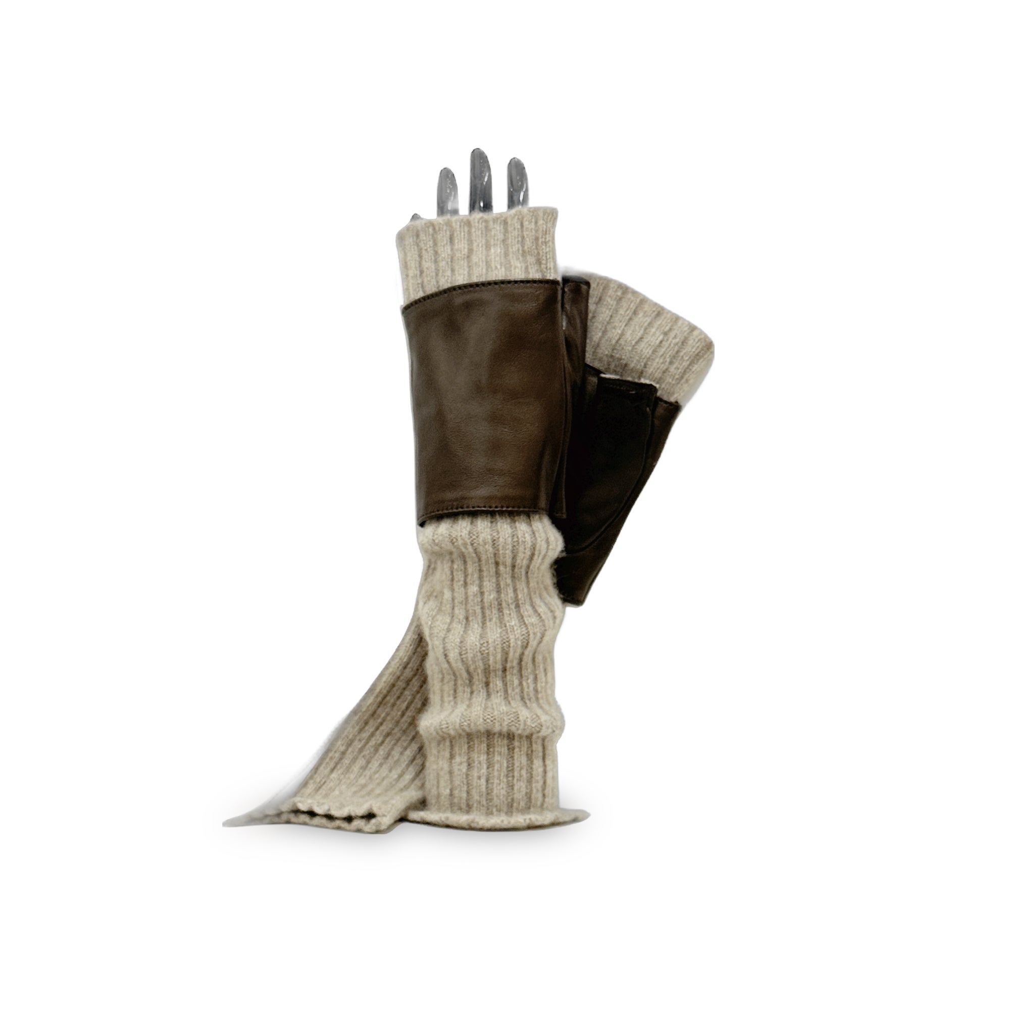 8BT Fingerless Cashmere and Leather | Sermoneta Gloves London