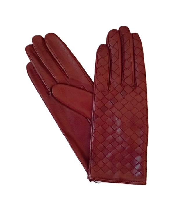 新品　Sermoneta gloves ピンク／パープル　カシミア100% Artik Leather Gloves Woman