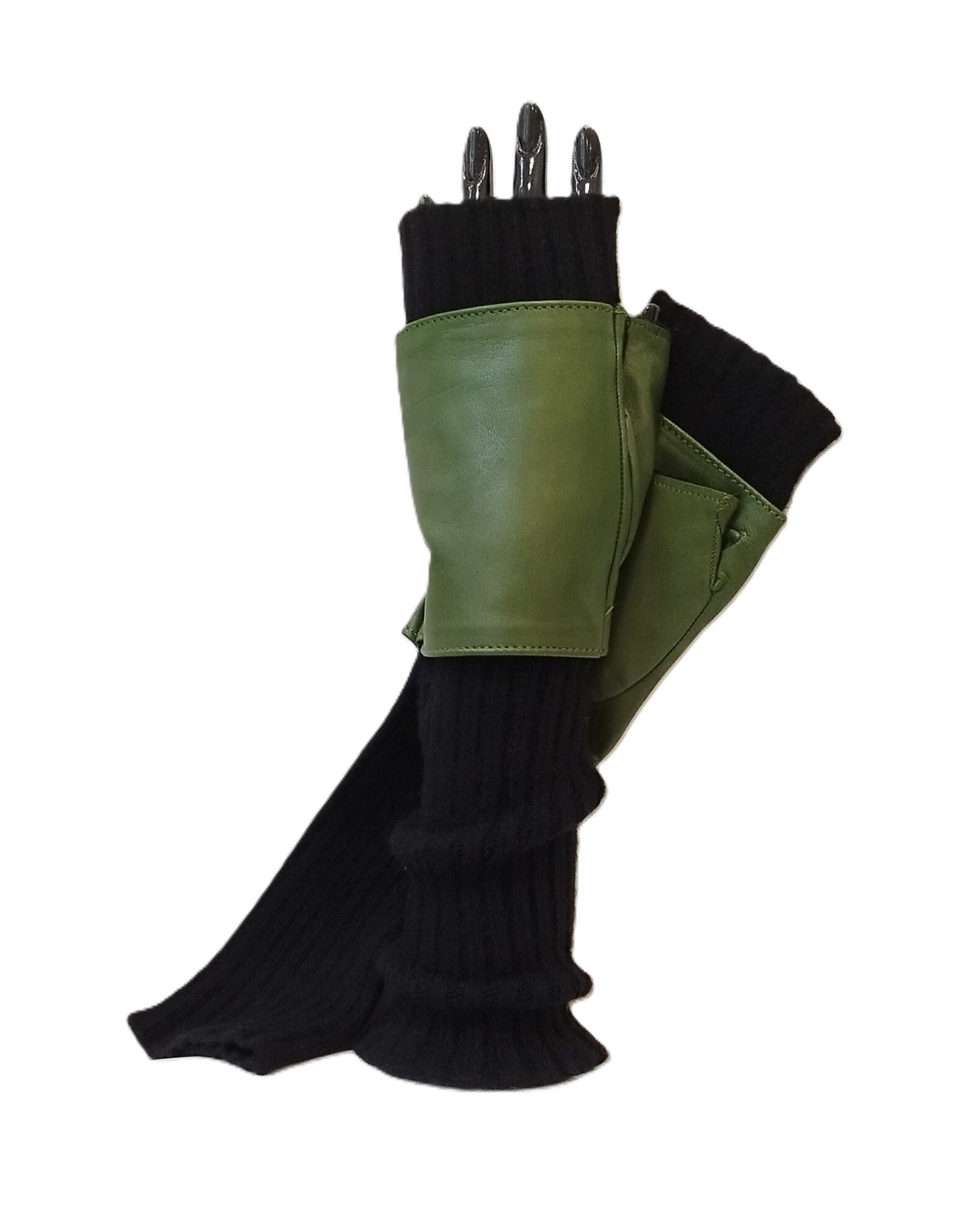 8BT Fingerless Cashmere and Leather | Sermoneta Gloves London