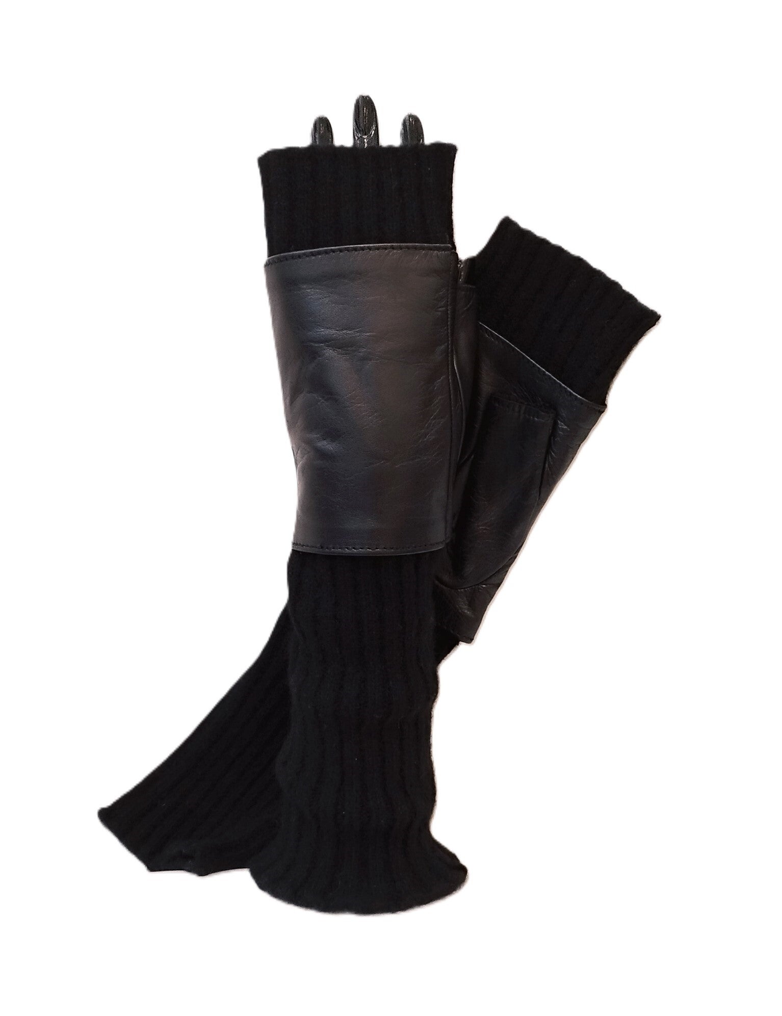 8BT Fingerless Cashmere and Leather | Sermoneta Gloves London