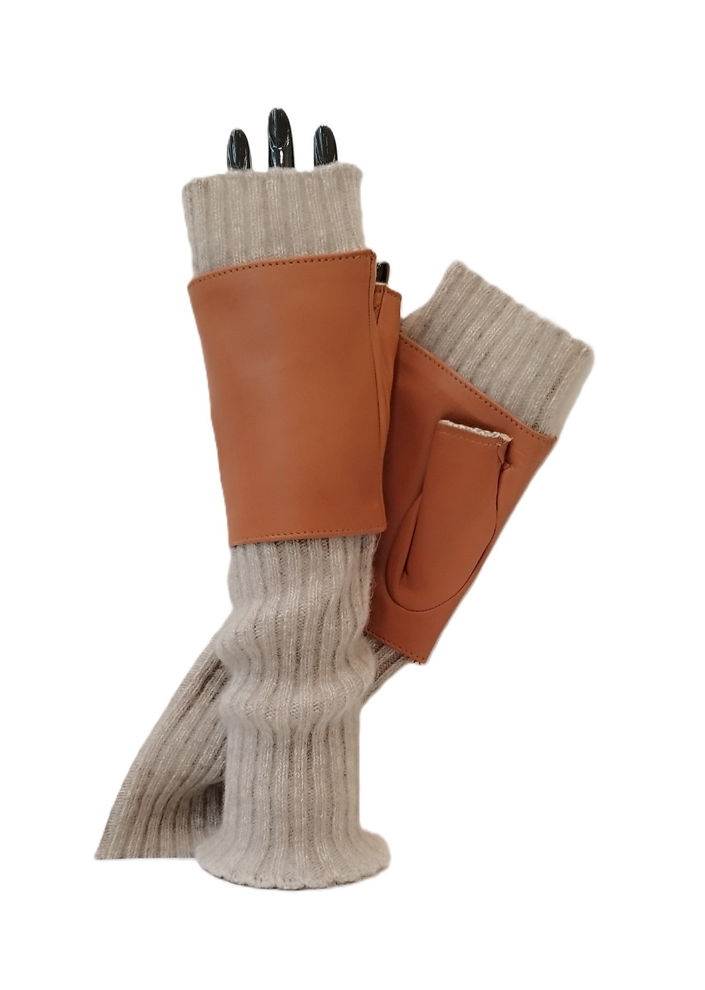 8BT Fingerless Cashmere and Leather | Sermoneta Gloves London