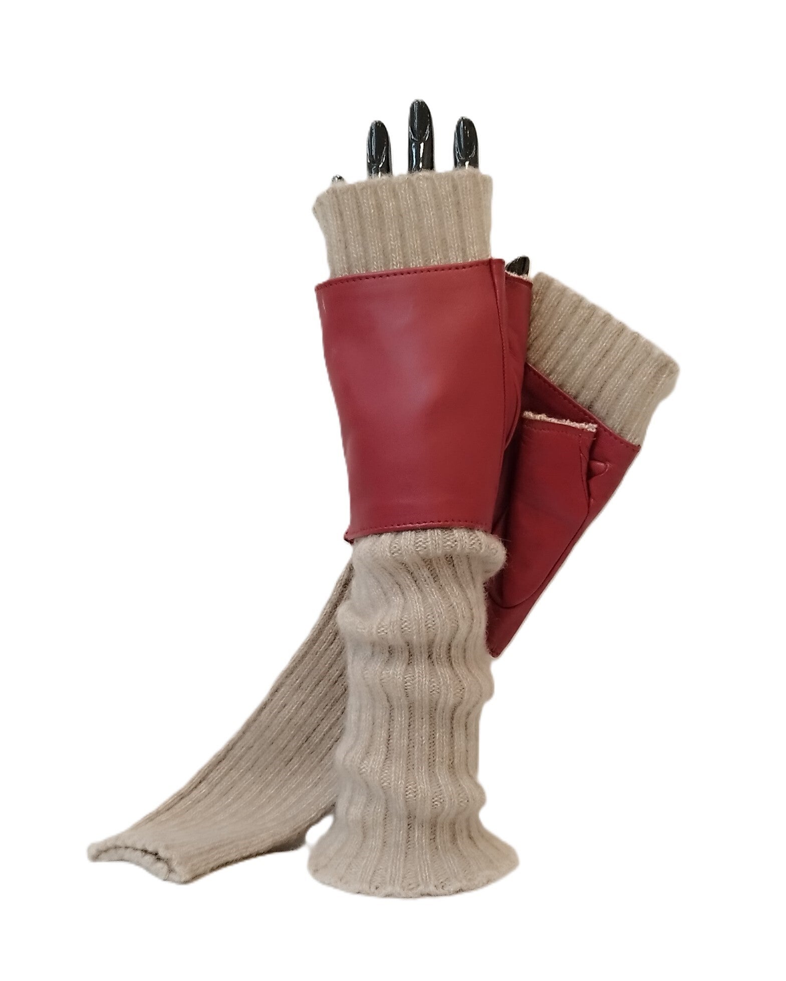 8BT Fingerless Cashmere and Leather | Sermoneta Gloves London