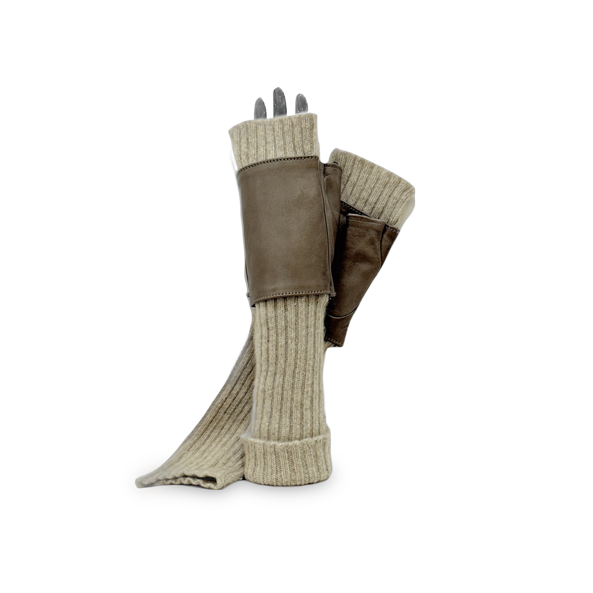 8BT Fingerless Cashmere and Leather | Sermoneta Gloves London